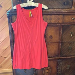 Pink Lole V-Neck Organic Cotton Dress Small